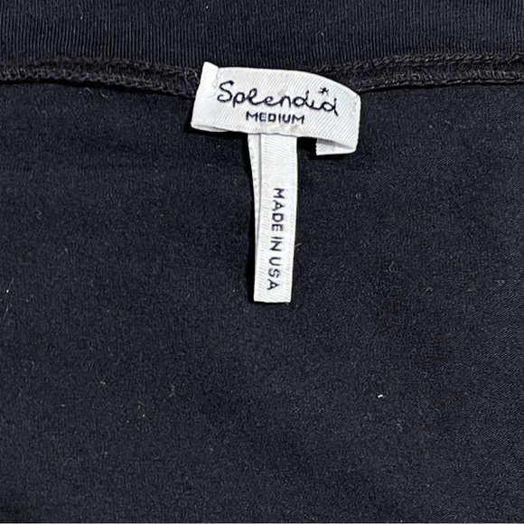 Splendid size medium thin solid black short sleeve midi dress, scoop neck, EUC - Picture 15 of 16